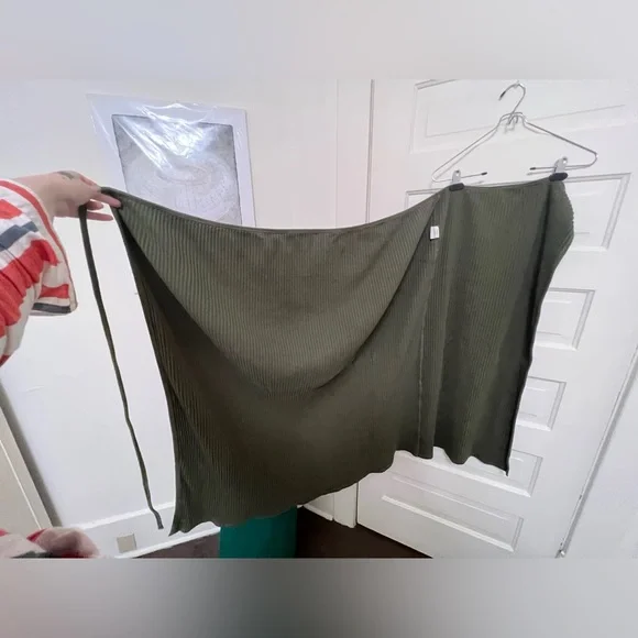 BASERANGE large Brig/wrap skirt, cotton/recycled cotton, ero green - Picture 9 of 10